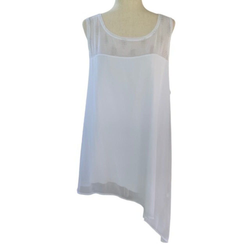 Asymmetrical Tunic Top Plus Size 1X Lagenlook Boho Layered Mesh Sheer Flowy